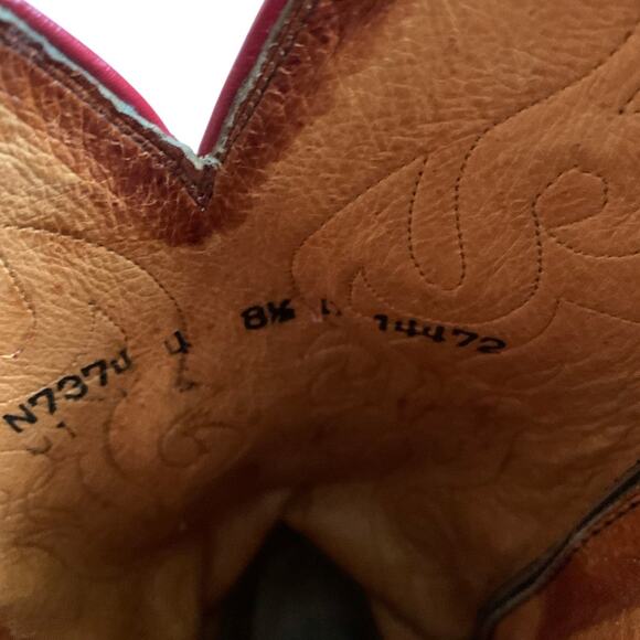 Lucchese 1883 Black and Red Western Cowboy Boots, size 8.5 - Picture 9 of 11